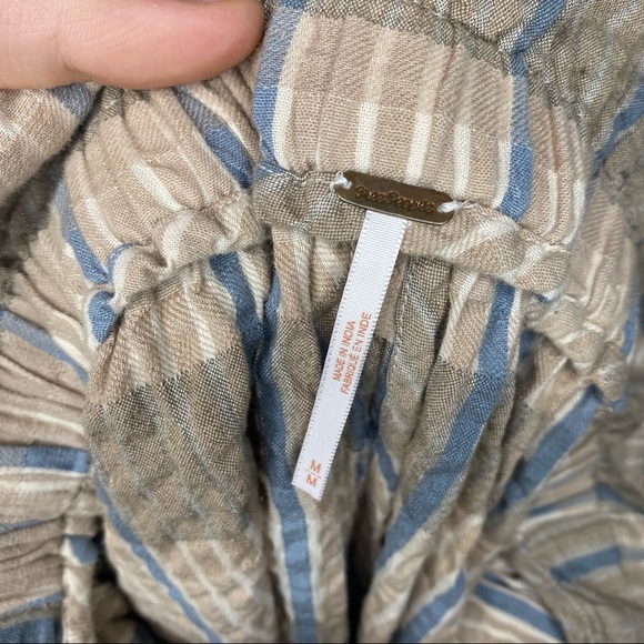 Free People Plaid High Rise Paperbag Tie Waist Shorts M - Picture 9 of 9